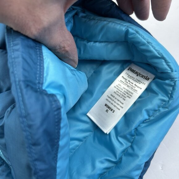 Patagonia Teal Blue 84628 Lightweight Puffer Down Sweater Vest Women's SZ XL - Picture 11 of 12